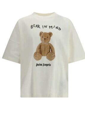 Authentic NWT Palm Angels "Bear In Mind" Cream Graphic Tee size M